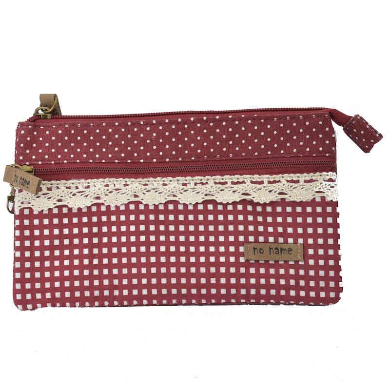 Handtasche Patchwork Kosmetiktasche Geldbörse Punkte Berry